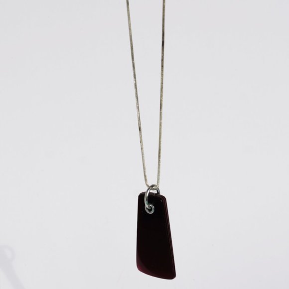 Dark Red Vinyl Record Pendant Necklace - Picture 2 of 3